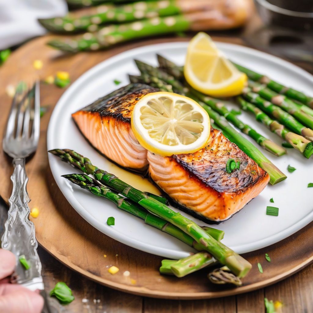 Healthy Keto Dinner with Salmon and Asparagus