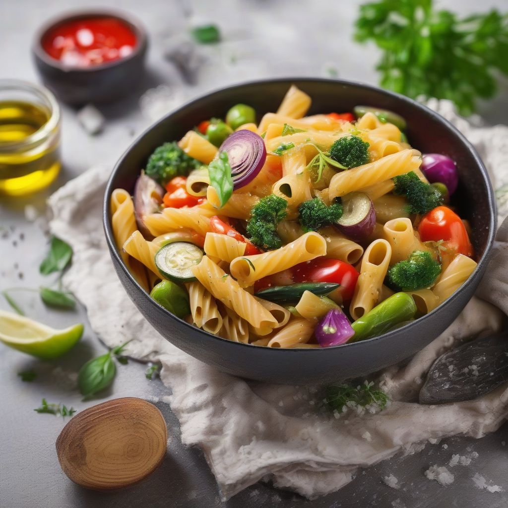 Vegetarian Pasta with Various Vegetables