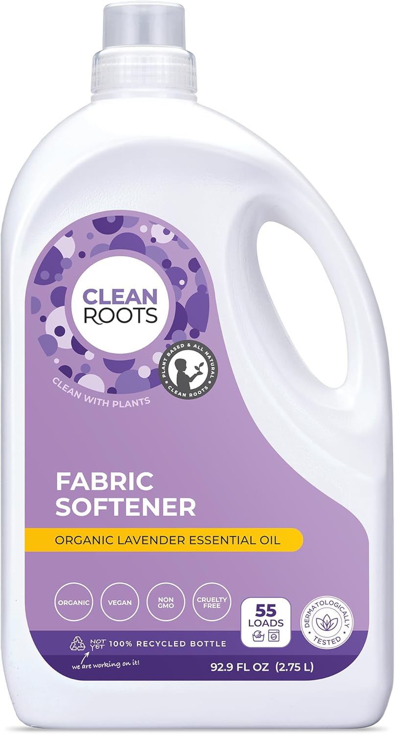 Lavender Fabric Softener, EcoGarantie Certified 100% Organic & Natural Ingredients, Dermatologically Tested & Approved, Scented with Organic Lavender Essential Oil- 55 Loads, 92.9 fl. oz.