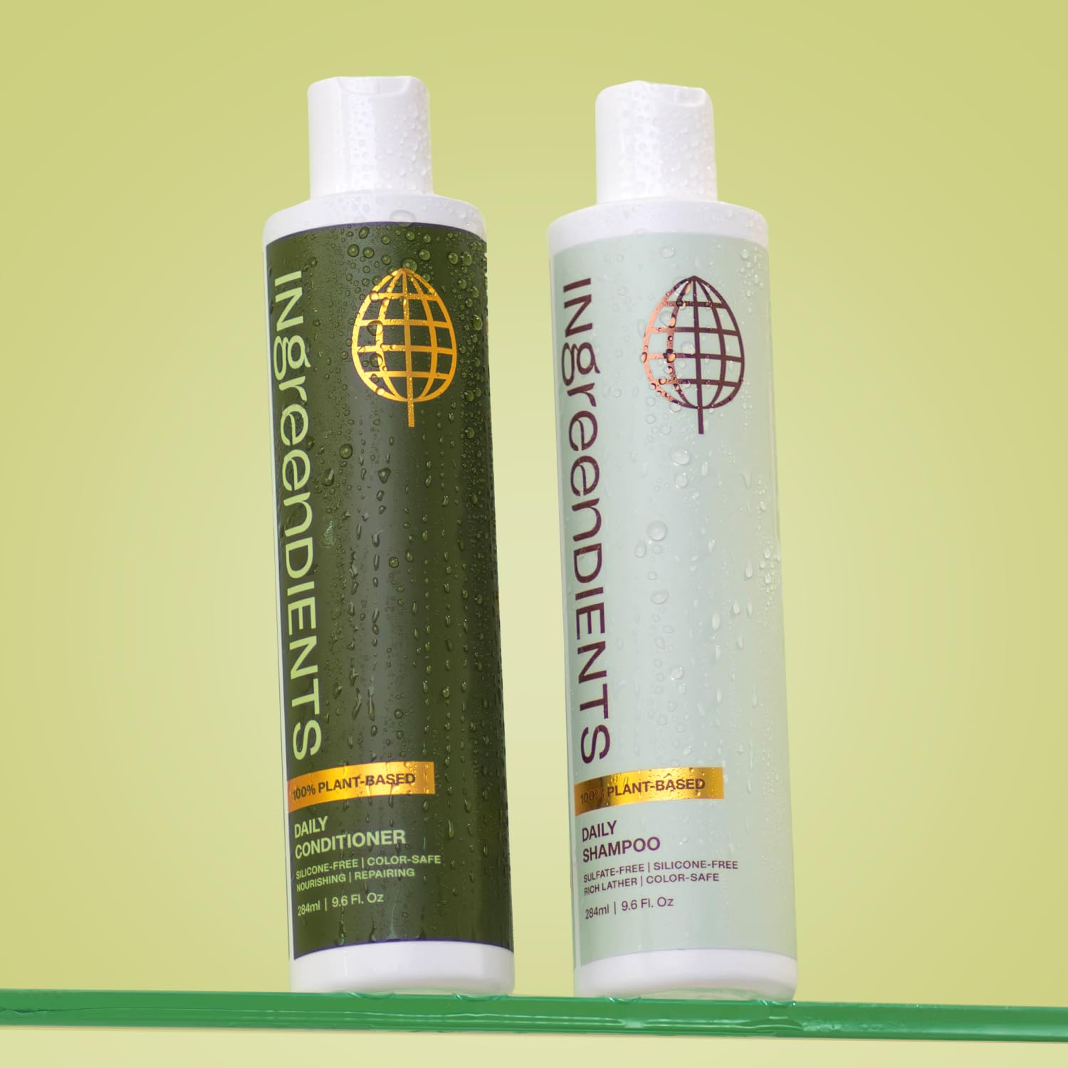 Non Toxic Vegan Shampoo and Conditioner with Organic Ingredients, Apple Cider Vinegar, Tea Tree Oil - Color Safe, Paraben & Gluten Free, Silicone & Sulfate Free, pH Balanced