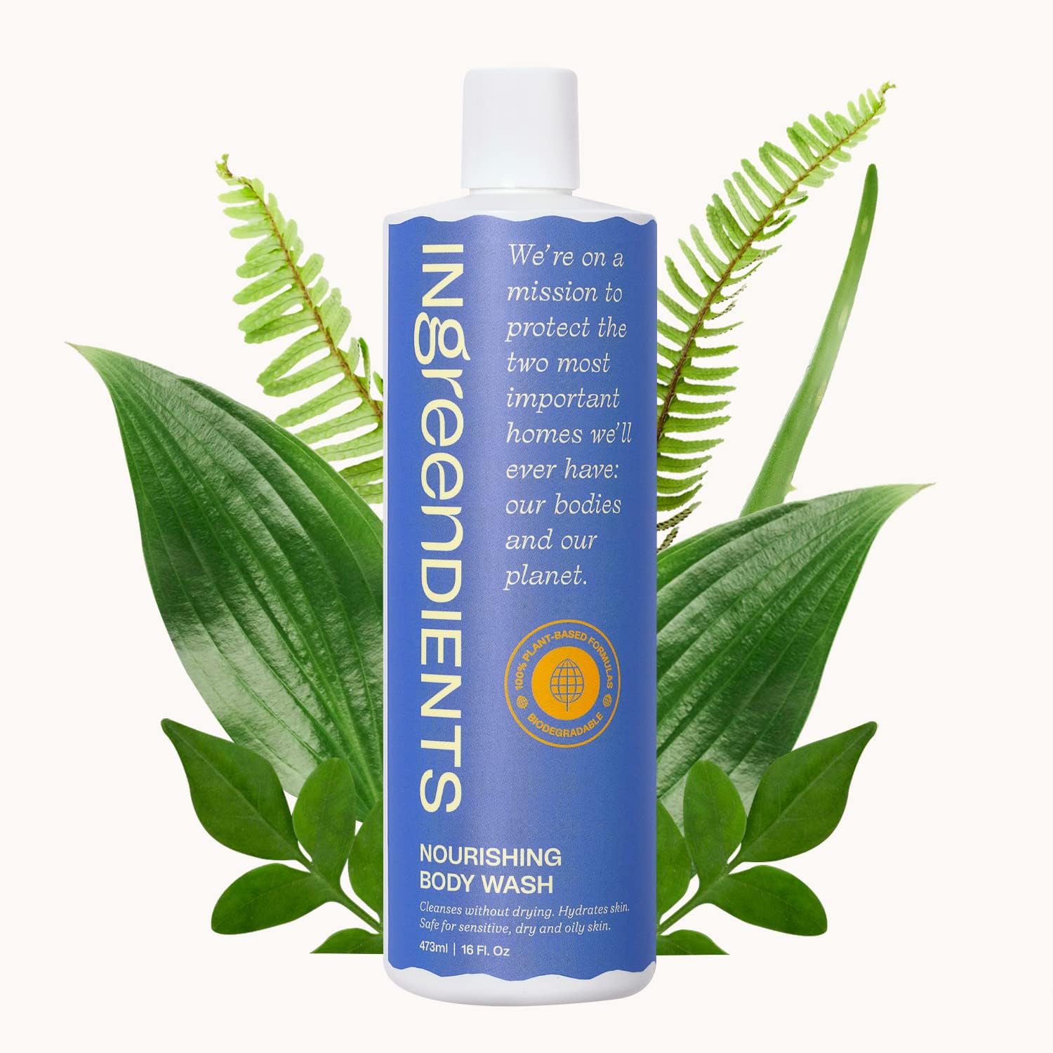 Non Toxic and Vegan Body Wash With Organic Ingredients - Moisturizing For Dry and Sensitive Skin, Natural and Organic, Paraben Free, Cruelty Free, Gluten Free, Sulfate Free (16 FL. OZ)