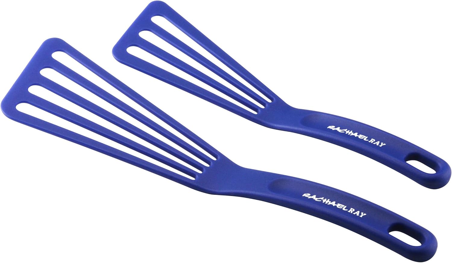 Rachael Ray Kitchen Tools and Gadgets Nylon Cooking Utensils / Spatula / Fish Turners - 2 Piece, Blue, 10