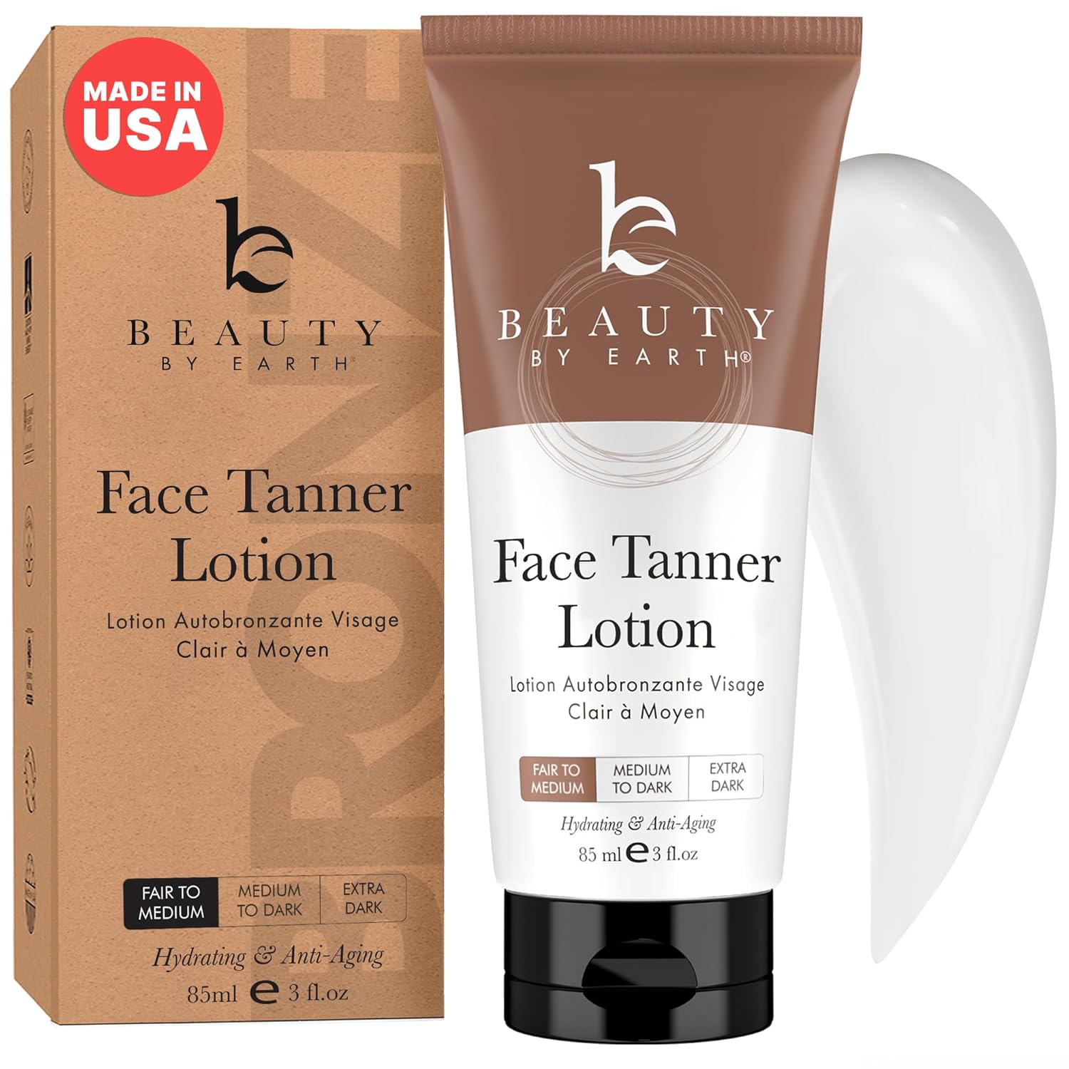 Self Tanner for Face - USA Made with Organic & Natural Ingredients, Self Tan Tanning Lotion
